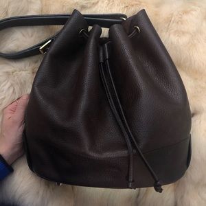 APC AUTHENTIC Brown Pebble Leather Bucket Bag